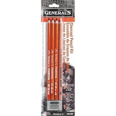 General Pencil Charcoal Pencil Kit with Eraser 557BP