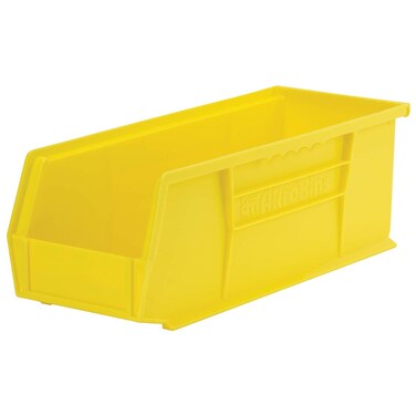 AkroMils 30234 AkroBins Plastic Hanging Stackable Storage Organizer Bin 15Inch x 5Inch x 5Inch Yellow 12Pack