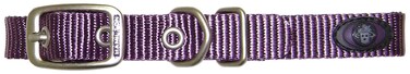 Hamilton B ST 16PM Brushed Hardware Single Thick Nylon Deluxe Dog Collar 58 x 16Inch Plum