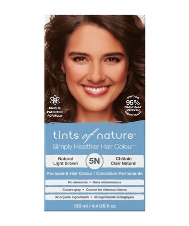 Tints of Nature 5N Natural Light Brown Permanent Hair Dye Nourishes Hair and Covers Greys AmmoniaFree 130ml
