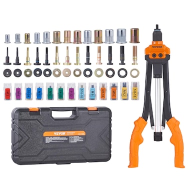 VEVOR Rivet Nut Tool 16 Rivnut Tool Kit with 13PCS Metric and SAE Mandrels 186PCS Rivet Nuts M3 M4 M5 M6 M8 M10 M12 1420 51618 3816 1213 832 1024 Semiauto Retraction