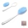 2in1 Silicone Body Brush with Detachable Long Handle DoubleSided Back Scrubber for Bath with Hook Rich Foam for Deep Cleansing and ExfoliatingBlueRound