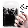 Heart Nail Art Decals Black Heart Nail Sequins Holographic Sweet Love Heart Nail Glitter Flakes Shining Sequin for Nail Art Paillette Manicure 3D DIY Nail Art Decorations 1Bags Black