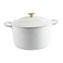 MARTHA STEWART Gatwick 7 QT Enamel Cast Iron Dutch Oven Matte White White Matte