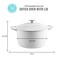 MARTHA STEWART Gatwick 7 QT Enamel Cast Iron Dutch Oven Matte White White Matte