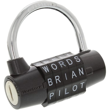 Wordlock PL004BK 01336000854 Combination Padlock 1 Pack Black