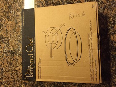 The Pampered Chef Nonstick Cake Pan Set with Bonus Checkerboard Insert