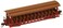 Jackson Sharp OpenSided Excursion Cars Painted Unlettered Red And Brown  N Scale
