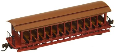 Jackson Sharp OpenSided Excursion Cars Painted Unlettered Red And Brown  N Scale