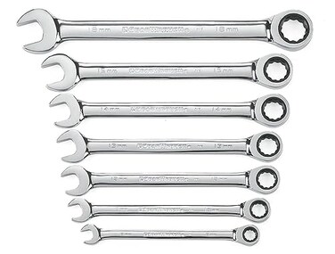 GEARWRENCH 7 Pc 12 Pt Ratcheting Combination Wrench Set Metric  9417