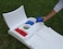 Driveway Games All Weather Corntoss Bean Bag Cornhole Yard Game Set for Indoor and Outdoor Use with 2 Target Boards and 8 Bean Bags White