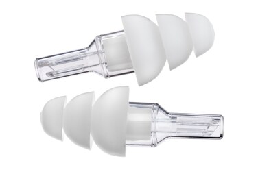Etymotic Research ER20 HighFidelity Earplugs Concerts Musicians Airplanes Motorcycles Sensitivity and Universal Hearing Protection  Large Clear Stem w White Tip