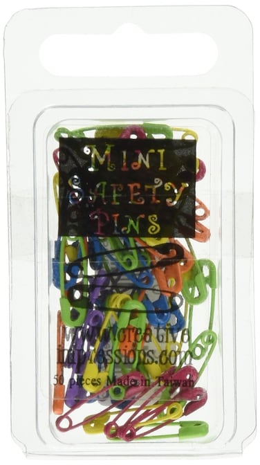 Creative Impressions Mini Painted Safety Pins 50Pack Tropical Assortment