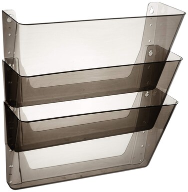 Deflecto 73502 Docupocket threepocket file partition set wbrackets letter smoke