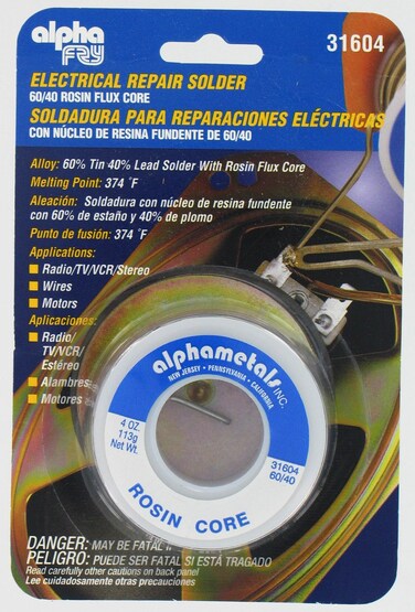 Alpha Fry AT31604 6040 Rosin Core Solder 4 Ounces