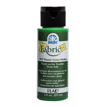 FolkArt 4417 Fabric Brush On Acrylic Paint 2 oz Hauser Green Medium