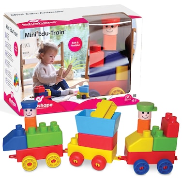 Edushape TrainThemed Soft Baby Blocks for Toddlers 13 30 Pieces  EduBlocks Soft Blocks Foam Blocks  Stacking Blocks Building Blocks for Daycares and Preschools