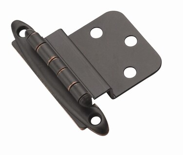 Amerock  Cabinet Hinge  38 inch 10 mm Inset Hinge  Oil Rubbed Bronze  2 Pack  SelfClosing Hinge  Face Mount Hinge  Cabinet Door Hinge