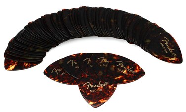Fender Classic Celluloid Guitar Picks 346 Shape Tortoise Shell Medium 72Pack