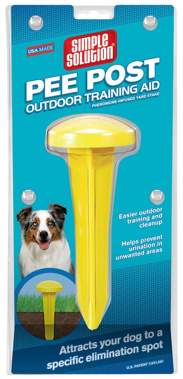 Simple Solution Pee Post Outdoor Potty Training Aid  PheromoneInfused Yard Stake with GO HERE Technology  13 Inch Stake