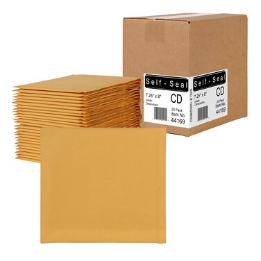 Sealed Air Jiffylite Brown Kraft CD Disc Air Bubble Mailers 25 Pack 44169