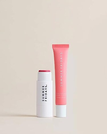 Summer Fridays Cheek  Lip Duo PINK CLOUD  Lip Butter Balm Pink Sugar and Blush Balm Stick in Pink Skies