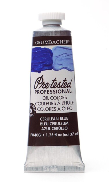 Grumbacher PreTested Oil Paint 37ml125 Ounce Cerulean Blue Genuine P040G