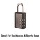 Master Lock Black Combination Padlock Indoor Gym Locker Lock with Customizable 3digit Code for Luggage Backpacks Cabinets 647D
