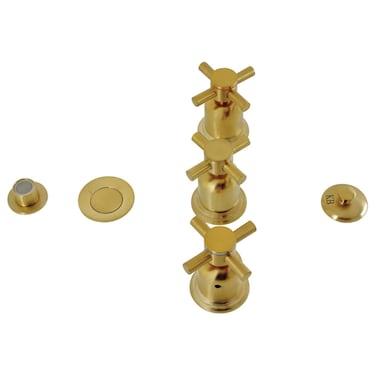 Kingston Brass KB6327DX Concord ThreeHandle Bidet Faucet 8 L x 218 W Brushed Brass