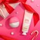 eos Limited Edition Holiday Collection Pink Champagne Lip Balm  Coconut Hand Cream 24Hour Hydration 2Pack Clear
