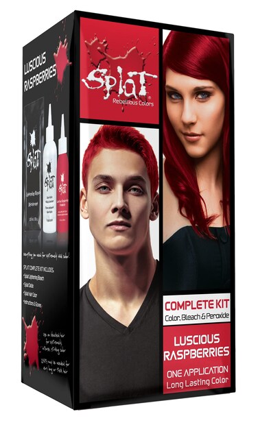 Splat Luscious Raspberries Semi Permanent Hair Dye Kit with Bleach 1 Application Includes Red Hair Dye Oxide  Bleach Powder Vegan  Cruelty Free Hair Color