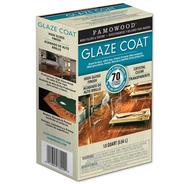 FamoWood 5050080 Glaze Coat Epoxy Kit  1 Quart Clear