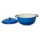 Mercer Culinary Enameled Cast Iron Round Dutch Oven 6 qt Navy Blue