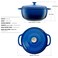 Mercer Culinary Enameled Cast Iron Round Dutch Oven 6 qt Navy Blue