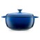 Mercer Culinary Enameled Cast Iron Round Dutch Oven 6 qt Navy Blue