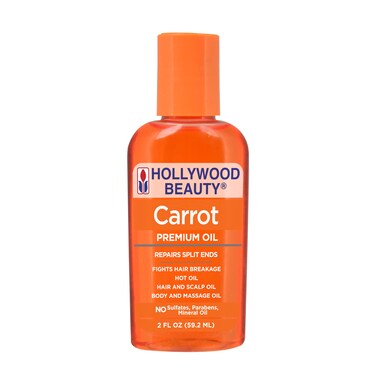 Hollywood Beauty Carrot Hair Oil 2oz Bottle Hair Scalp Skin Nail  Massage Oil Helps Repair Damaged Hair  Skin Can be Used as a Hot Oil Treatment