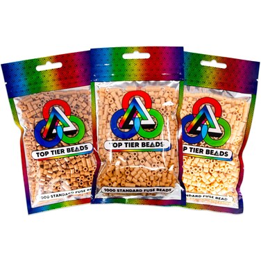 Top Tier Fuse Beads 3Pack  Clay Deer Pale Skin  Standard 5mm Fuse Beads Bundle