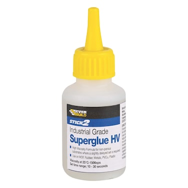 Everbuild HV50EBD Stick 2 Industrial Grade High Viscosity Superglue Clear 50 g