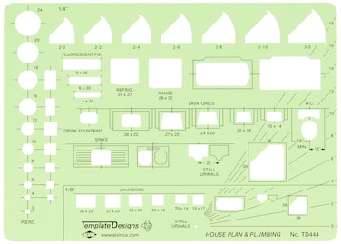 Alvin TD444 House Plan and Plumbing Template