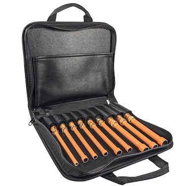 KLEIN TOOLS 33524 Tool Kit Made in USA 1000V Insulated Nut Driver Set Sizes 316 14 516 1132 387161291658Inch with Case 9Piece