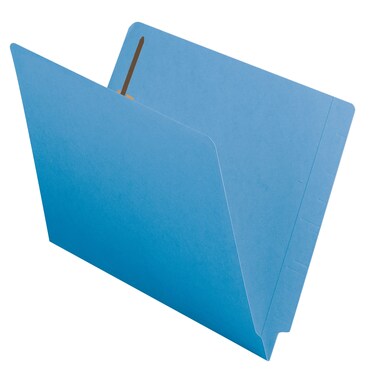 Smead End Tab Fastener File Folder ShelfMaster Reinforced StraightCut Tab 2 Fasteners Letter Size Blue 50 per Box 25040