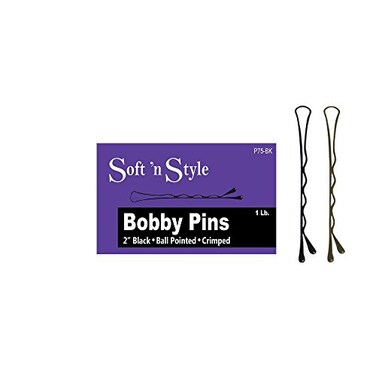 SOFT N STYLE Beauty Salon Spa Styling 2 Black Bobby Hair Pins 1 lb HCP75BLK