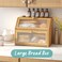 Vriccc Large Bread Box for Kitchen CounterBamboo Wood Double Layer Bread Box for Kitchen Counter Wooden Capacity Bread Storage Bin