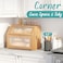 Vriccc Large Bread Box for Kitchen CounterBamboo Wood Double Layer Bread Box for Kitchen Counter Wooden Capacity Bread Storage Bin