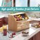 Vriccc Large Bread Box for Kitchen CounterBamboo Wood Double Layer Bread Box for Kitchen Counter Wooden Capacity Bread Storage Bin