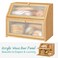 Vriccc Large Bread Box for Kitchen CounterBamboo Wood Double Layer Bread Box for Kitchen Counter Wooden Capacity Bread Storage Bin