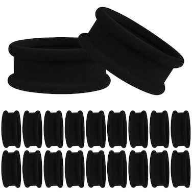 Black Hair Ties for Women Girls Big Hair Scrunchies Elastics Bands Elastic Hair Tie Ropes Ponytail Holders for Thick Heavy Long or Curly Hair 20 PCS