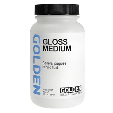 Gloss Medium by GOLDEN 8 fl oz Jar Professional Acrylic Medium Transparent