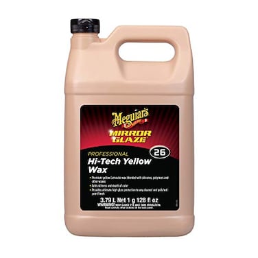 Meguiars Professional HiTech Yellow Wax M2601  Pro Yellow Carnauba Wax with a Deep Gloss  Shine and a LongLasting Protection Easy to Use Liquid Wax with Professional Results 1 Gal 128 Oz