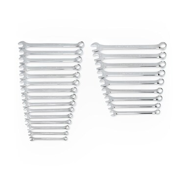 GEARWRENCH Long Pattern Combination SAEMetric Wrench Set 24 Pc 12 Point  81900